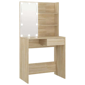 Schminktisch mit LED-Beleuchtung Sonoma-Eiche