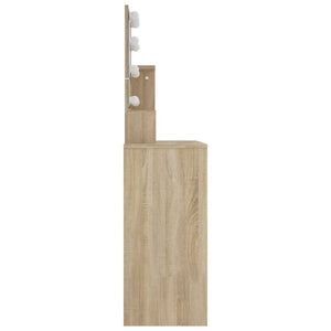 vidaXL Coiffeuse avec LED Chêne Sonoma 86,5x35x136 cm