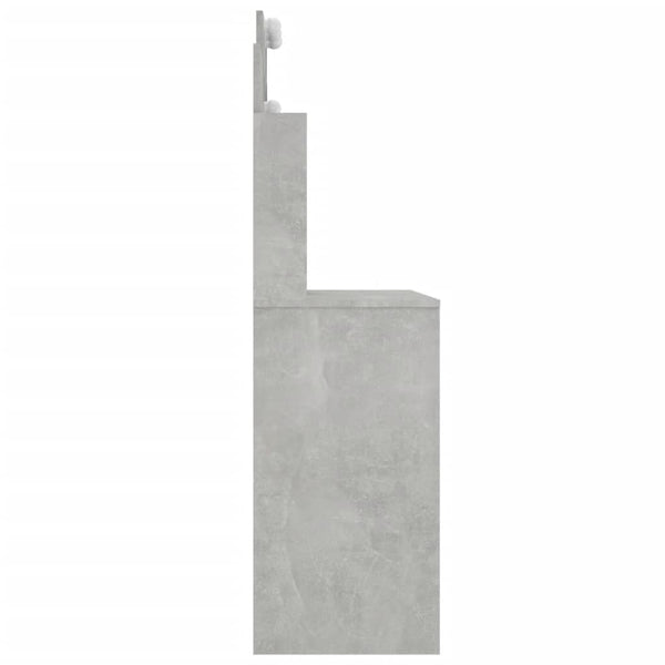 Schminktisch mit LED Betongrau 96x40x142 cm