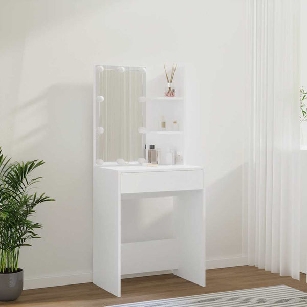 vidaXL Coiffeuse avec LED Blanc 60x40x140 cm