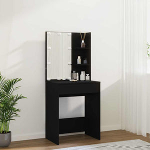 vidaXL Coiffeuse avec LED Noir 60x40x140 cm