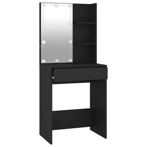vidaXL Coiffeuse avec LED Noir 60x40x140 cm