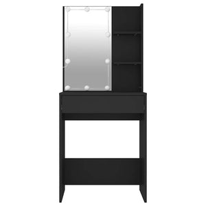 vidaXL Coiffeuse avec LED Noir 60x40x140 cm