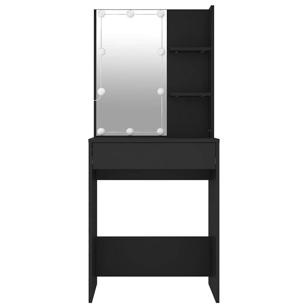 vidaXL Coiffeuse avec LED Noir 60x40x140 cm