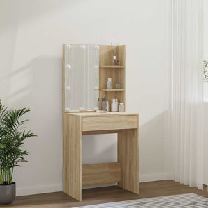 vidaXL Dressing Table with LED Sonoma Oak 60x40x140 cm