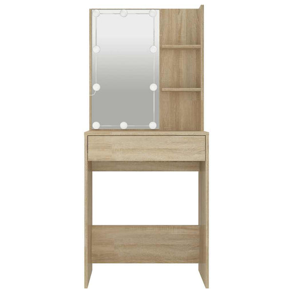 vidaXL Dressing Table with LED Sonoma Oak 60x40x140 cm