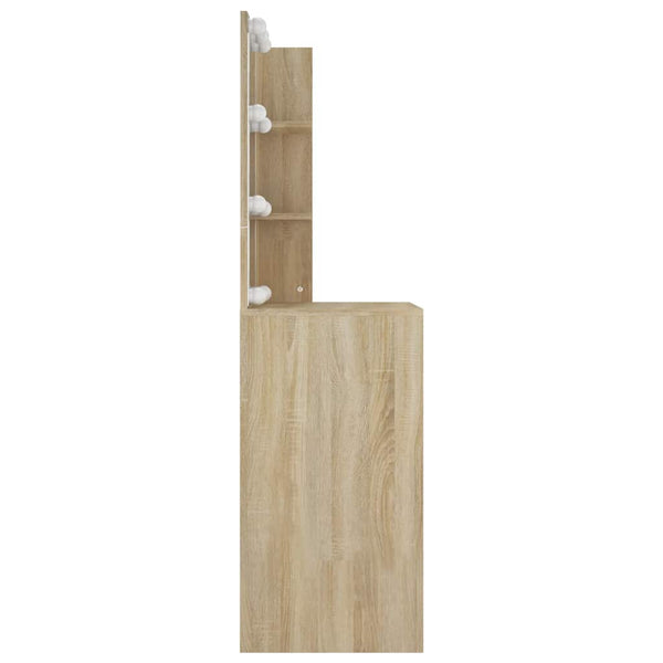 vidaXL Dressing Table with LED Sonoma Oak 60x40x140 cm