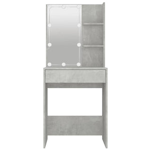 Schminktisch mit LED Betongrau 60x40x140 cm