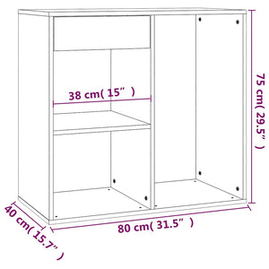 Schwarzer Kosmetikschrank 80x40x75 cm