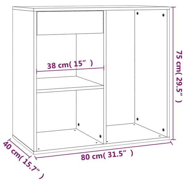 Kosmetikschrank Weiß Hochglanz 80x40x75 cm