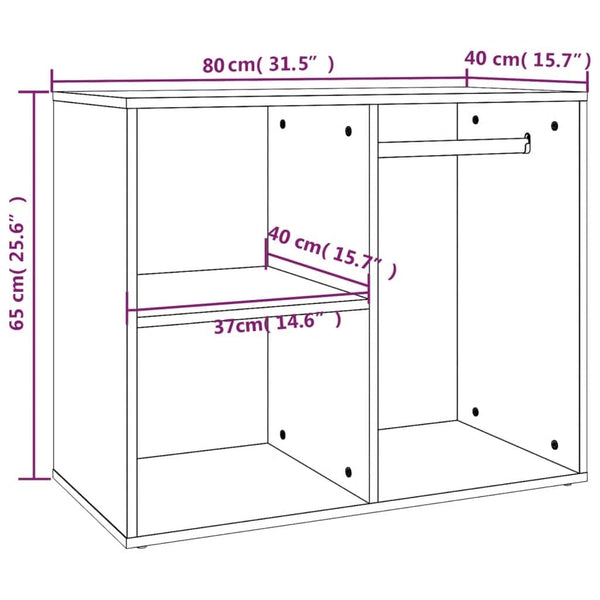 Schminktisch Regal Weiß 80x40x65 cm