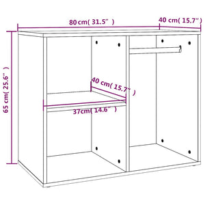 Schminktisch Regal Schwarz 80x40x65 cm