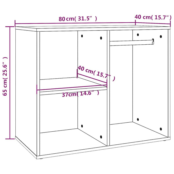 Schminktisch Regal Schwarz 80x40x65 cm