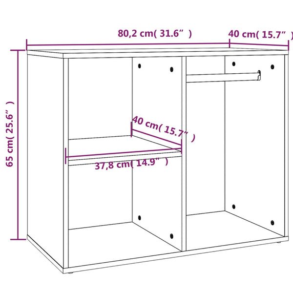Schminktisch Regal Betongrau 80x40x65 cm