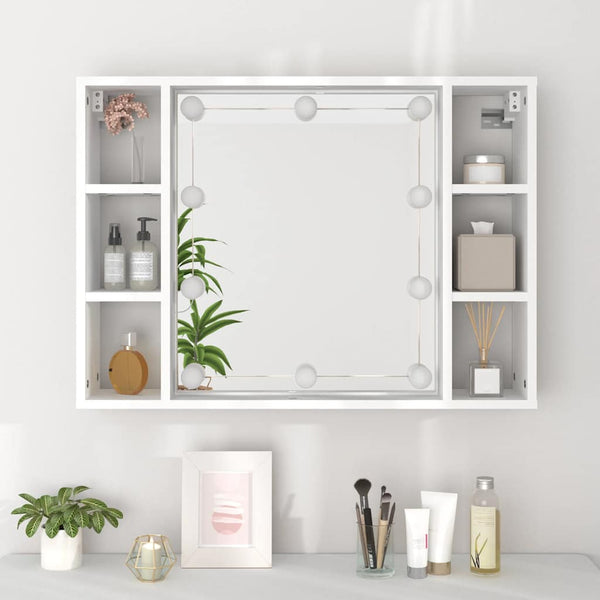 LED Spiegelschrank Weiß 76x55 cm