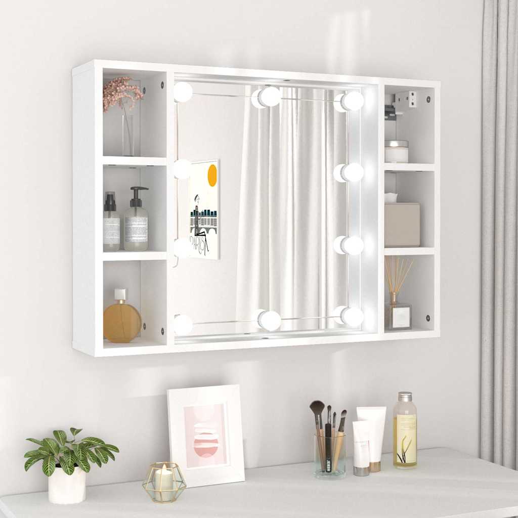 LED Spiegelschrank Weiß 76x55 cm