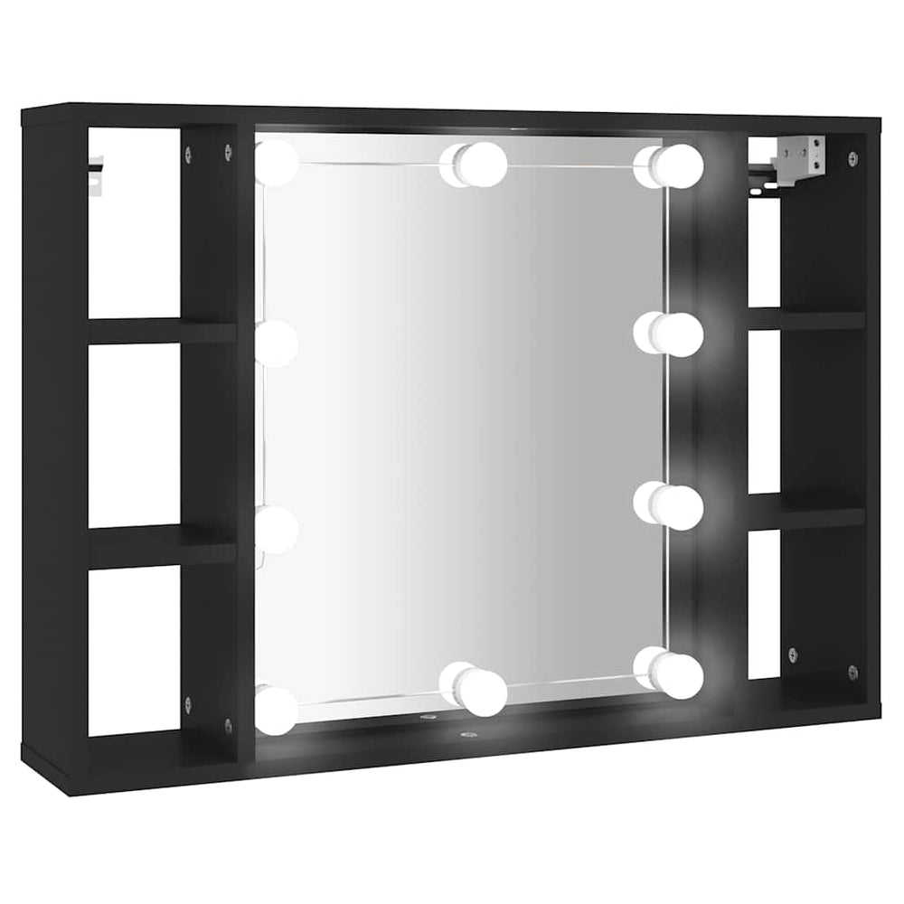 LED Spiegelschrank Schwarz 76x55 cm