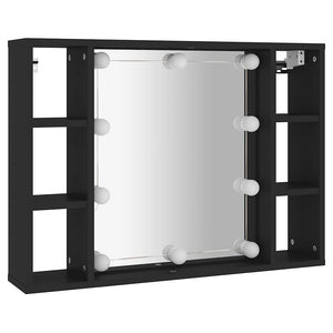 LED Spiegelschrank Schwarz 76x55 cm