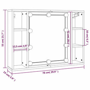 LED Spiegelschrank Schwarz 76x55 cm