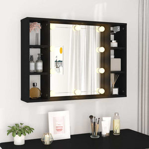 LED Spiegelschrank Schwarz 76x55 cm