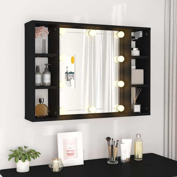 LED Spiegelschrank Schwarz 76x55 cm