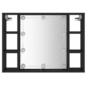 LED Spiegelschrank Schwarz 76x55 cm