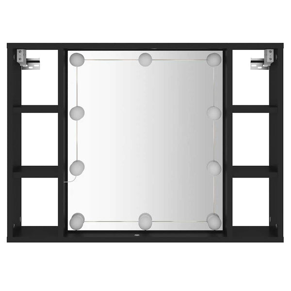 LED Spiegelschrank Schwarz 76x55 cm
