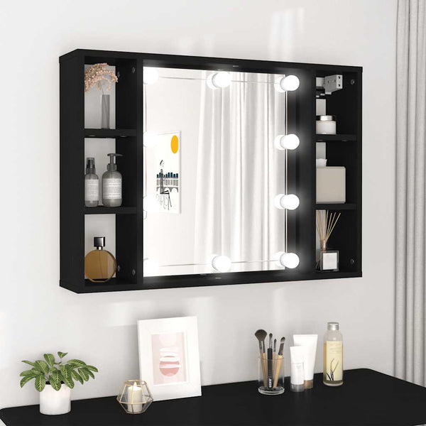 LED Spiegelschrank Schwarz 76x55 cm