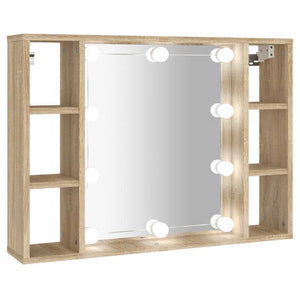 LED Spiegelschrank Sonoma-Eiche 76x55 cm