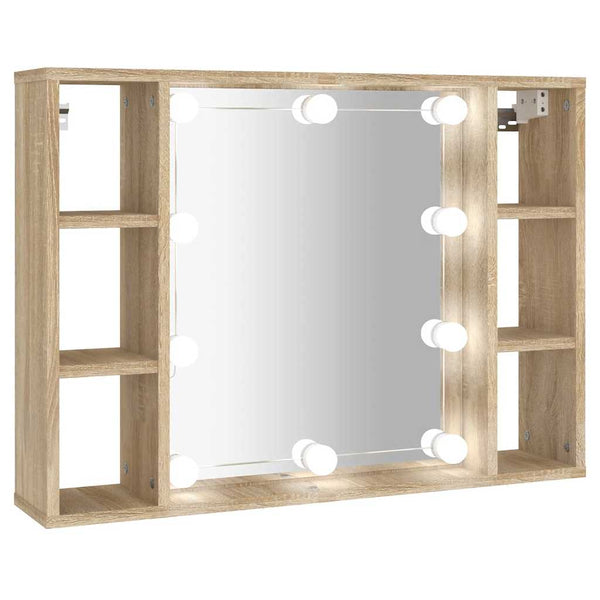 LED Spiegelschrank Sonoma-Eiche 76x55 cm