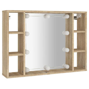 LED Spiegelschrank Sonoma-Eiche 76x55 cm