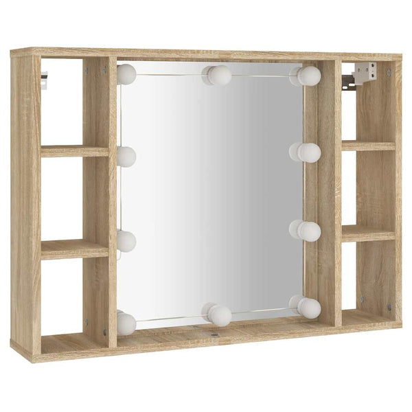 LED Spiegelschrank Sonoma-Eiche 76x55 cm