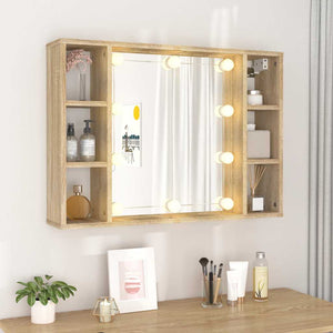 LED Spiegelschrank Sonoma-Eiche 76x55 cm