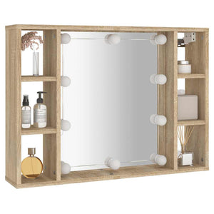 LED Spiegelschrank Sonoma-Eiche 76x55 cm