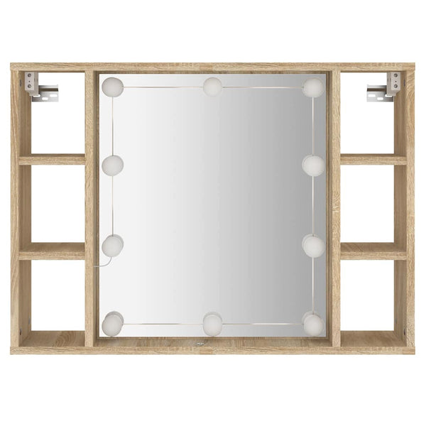 LED Spiegelschrank Sonoma-Eiche 76x55 cm