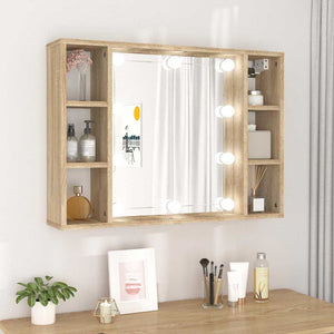 LED Spiegelschrank Sonoma-Eiche 76x55 cm