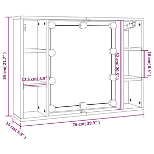 LED Spiegelschrank Betongrau 76x55 cm