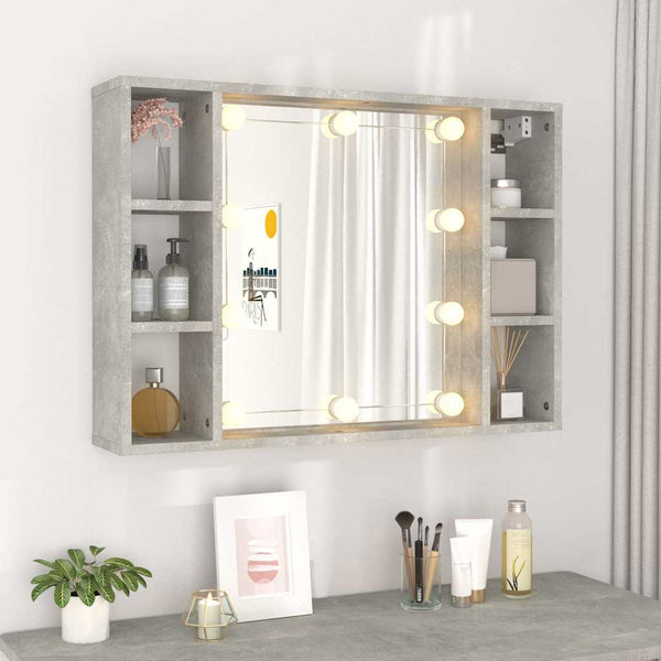 LED Spiegelschrank Betongrau 76x55 cm