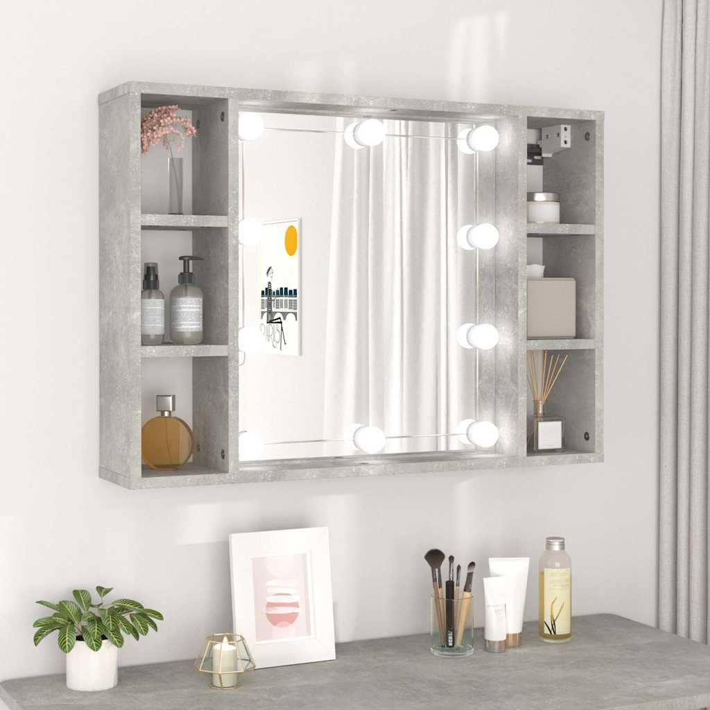 LED Spiegelschrank Betongrau 76x55 cm