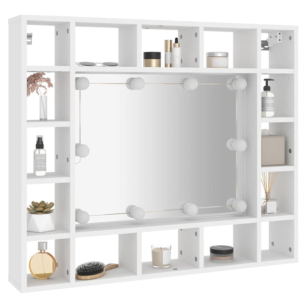 LED Spiegelschrank Weiß 91 cm