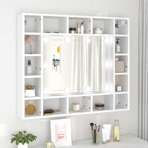 LED Spiegelschrank Weiß 91 cm