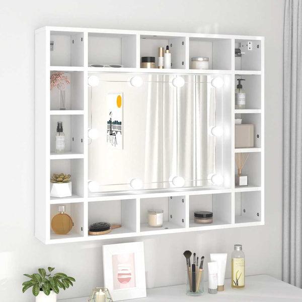 LED Spiegelschrank Weiß 91 cm