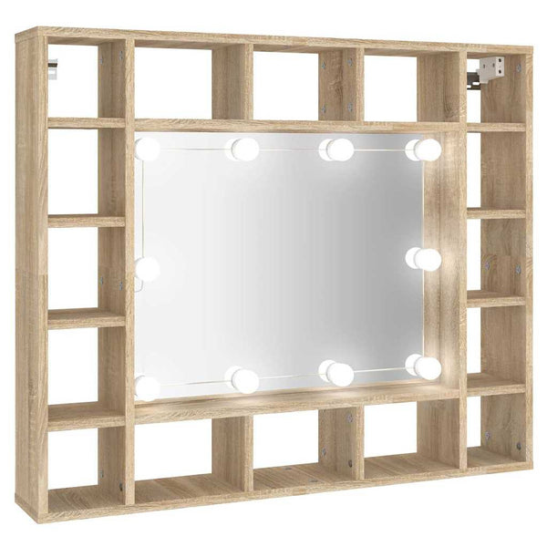 LED Spiegelschrank Sonoma-Eiche 91 cm