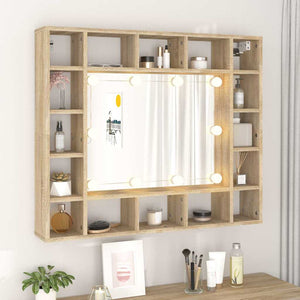 LED Spiegelschrank Sonoma-Eiche 91 cm