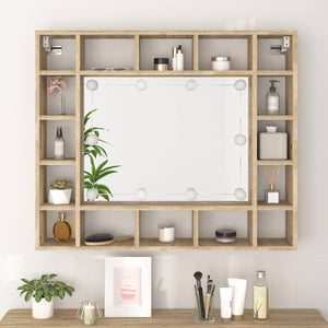 LED Spiegelschrank Sonoma-Eiche 91 cm