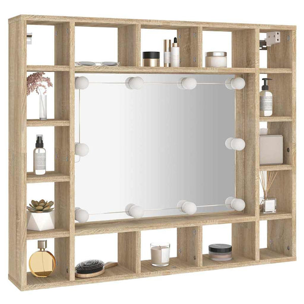 LED Spiegelschrank Sonoma-Eiche 91 cm