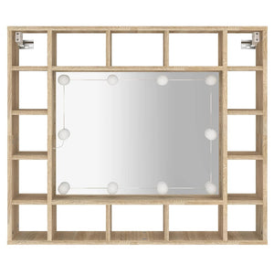 LED Spiegelschrank Sonoma-Eiche 91 cm