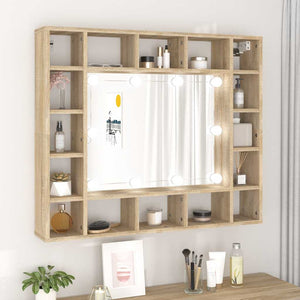 LED Spiegelschrank Sonoma-Eiche 91 cm