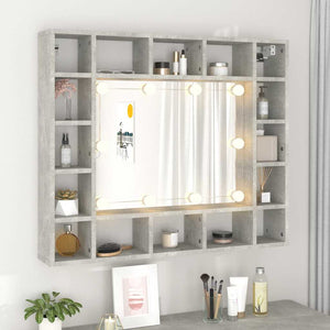 LED Spiegelschrank Betongrau 91 cm