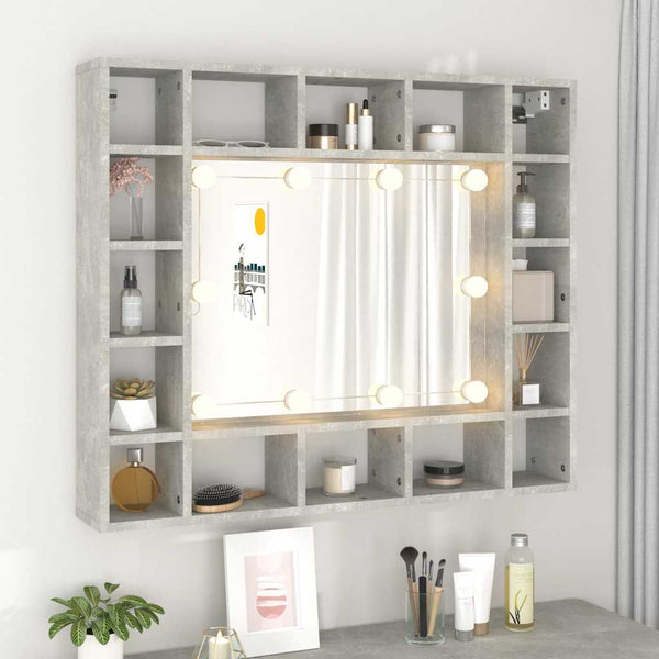 LED Spiegelschrank Betongrau 91 cm